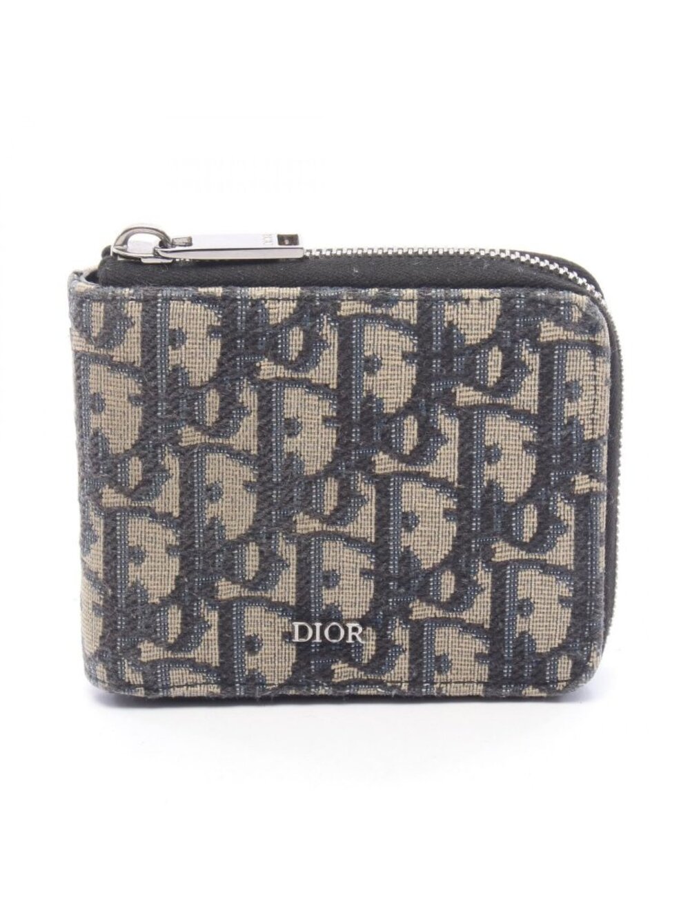 Dior Bifold Wallet Oblique Navy Ivory Canvas